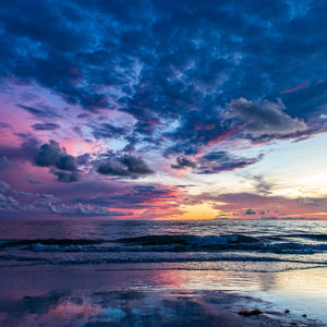 Colorful Florida Beach Sunset Picasso Canvas Print